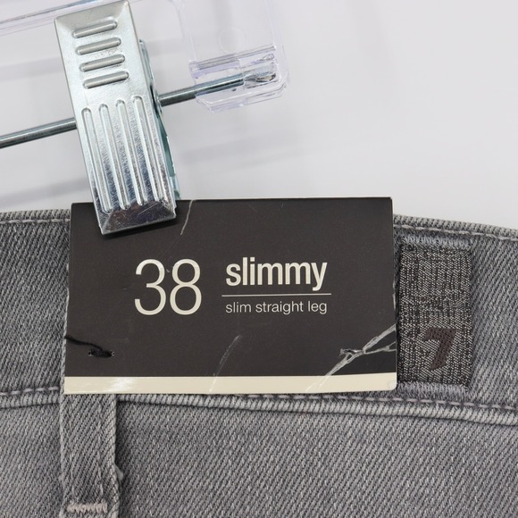 7 For All Mankind Slimmy Luxe Performance Slim Straight Leg Jeans Grey Size 38 - Picture 7 of 9